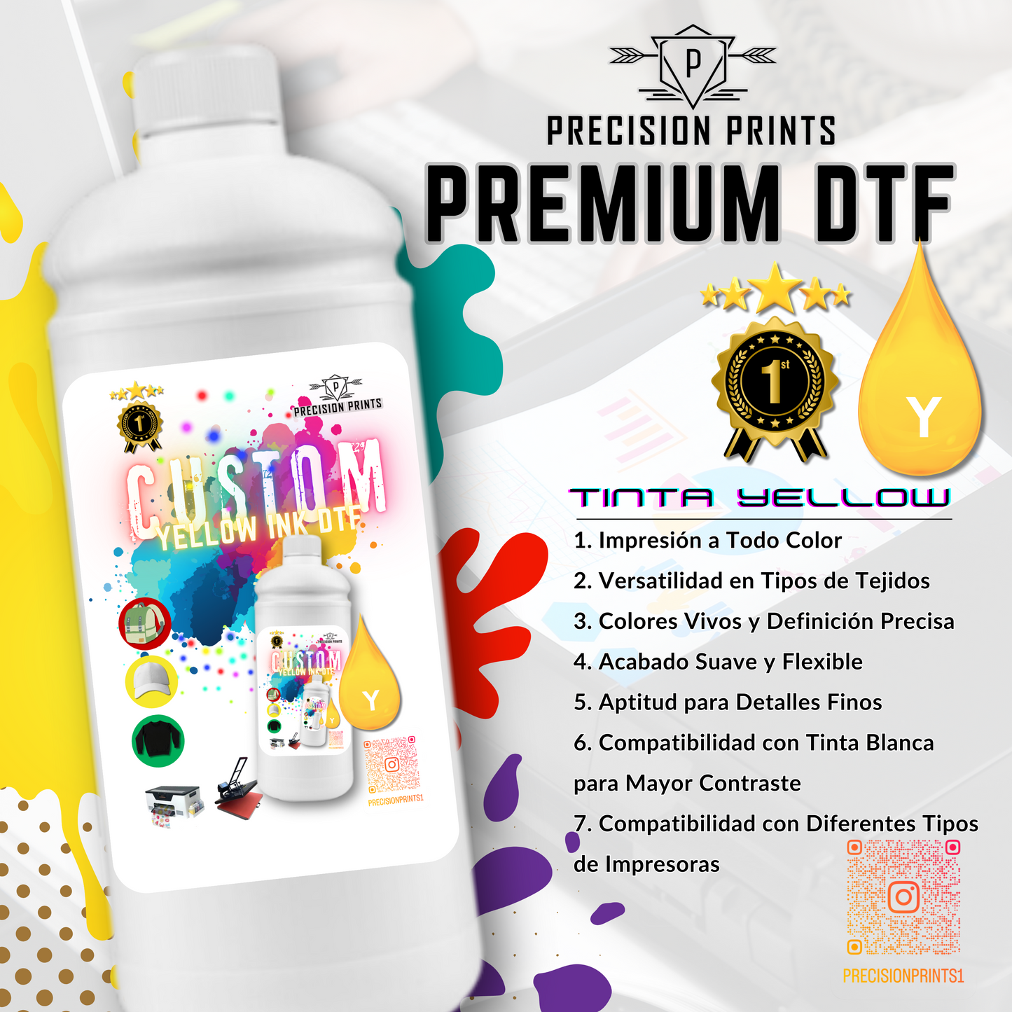 1 LITER Premium DTF Ink CMYK+W