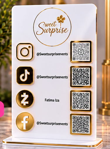 Rectangle custom acrylic QR stand