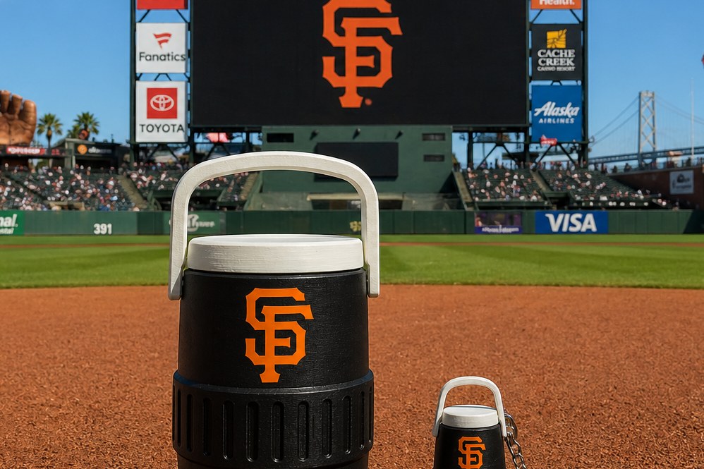 San Francisco Giants 12oz Can Cooler – 3D Printed Insulated Can Holder - detail view